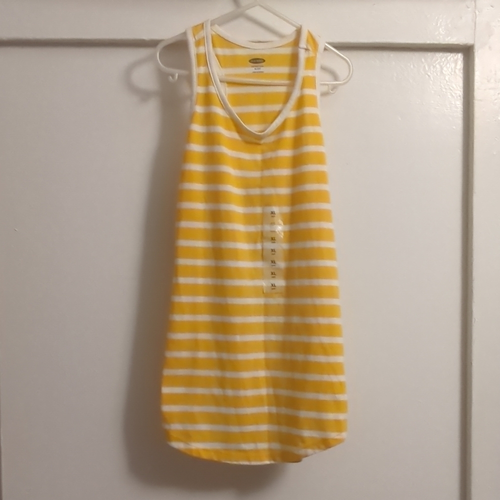 Old Navy Yellow & White Striped Girls' Tank Dress
